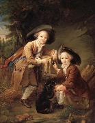 Francois-Hubert Drouais The Comte and chevalier de choiseul as savoyards oil painting artist